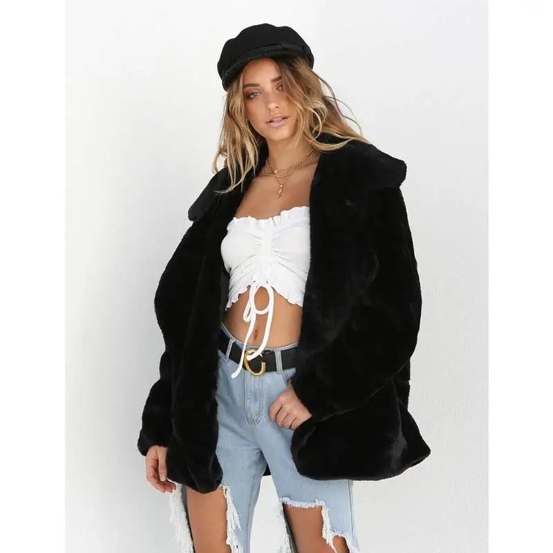 

Coat women jacket solid plush loose cardigans woman jacket winter 2020 new fashion casual female clothing promotional clothes
