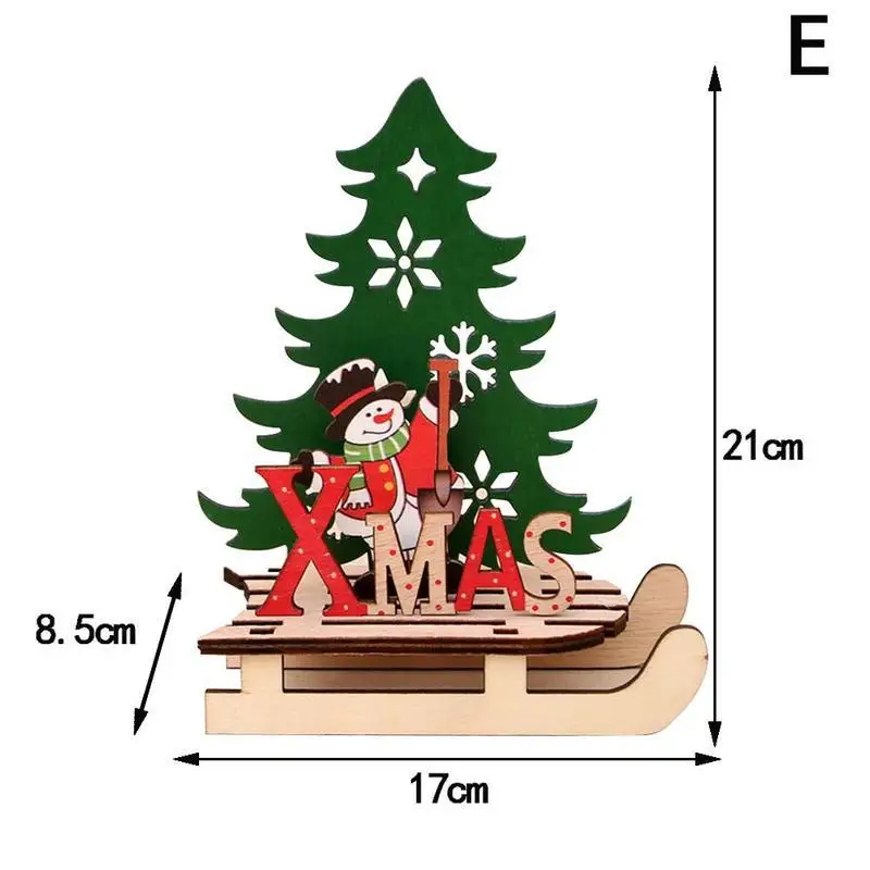 САНТА снеговик олень Рождественские сани украшения Рождественские украшения для поделок деревянные пазлы принадлежности для деревьев подарки на год - Цвет: snowman Large
