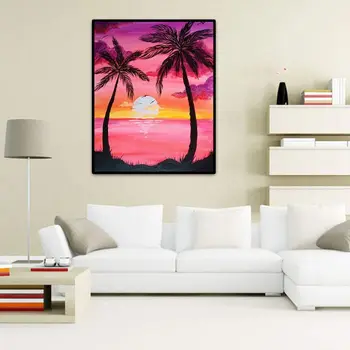 

5D Diamond Painting Beach by Number Kits, Painting Cross Stitch Full Drill Crystal Rhinestone Embroidery Pictures Arts