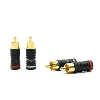 

4PCS high fidelity Nakamichi / gold plated copper audio plugs RCA lotus plugs video audio plugs RCA plug connector terminals
