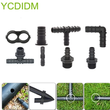 

5pcs/lot 1/4" 3/4" 1/2" to DN16 PE Pipe Fittings Barb Straight Through Socket Elbow Micro-pipe Fittings Drip Irrigation