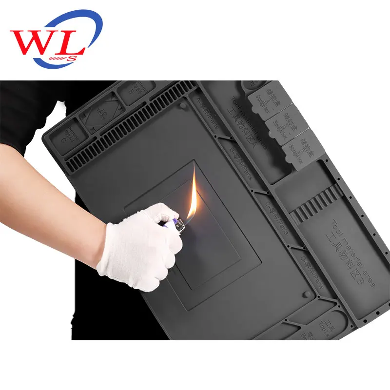 

WL W-168 Heat Insulation Silicone Soldering Pad Mat Desk Maintenance Platform For Repair Station With Magnetic