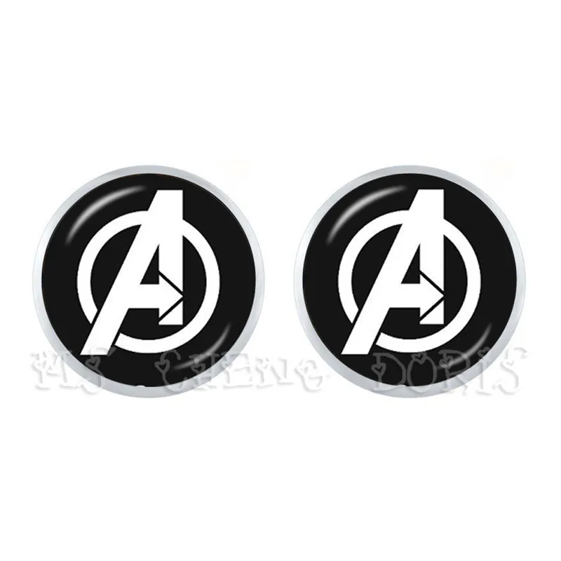 13 Металлические Мстители Marvel Капитан Америка защитная серьга ювелирные изделия Железный человек стеклянные серьги-клипсы Подарочные - Окраска металла: 13