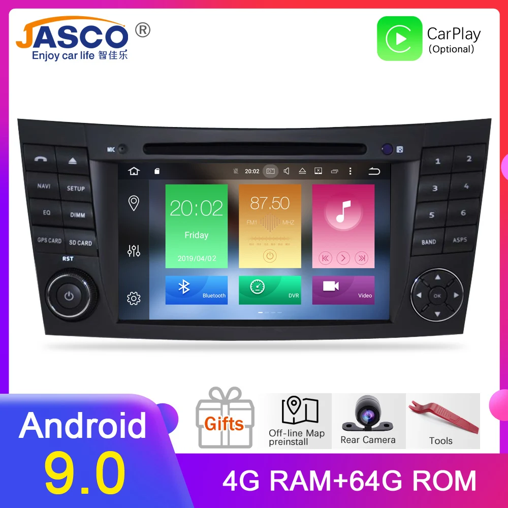 4G RAM Android 9.0 Car DVD Stereo Multimedia Headunit For Mercedes Benz/w211/e200/e300/e3 Auto Radio GPS Navigation Video Audio |