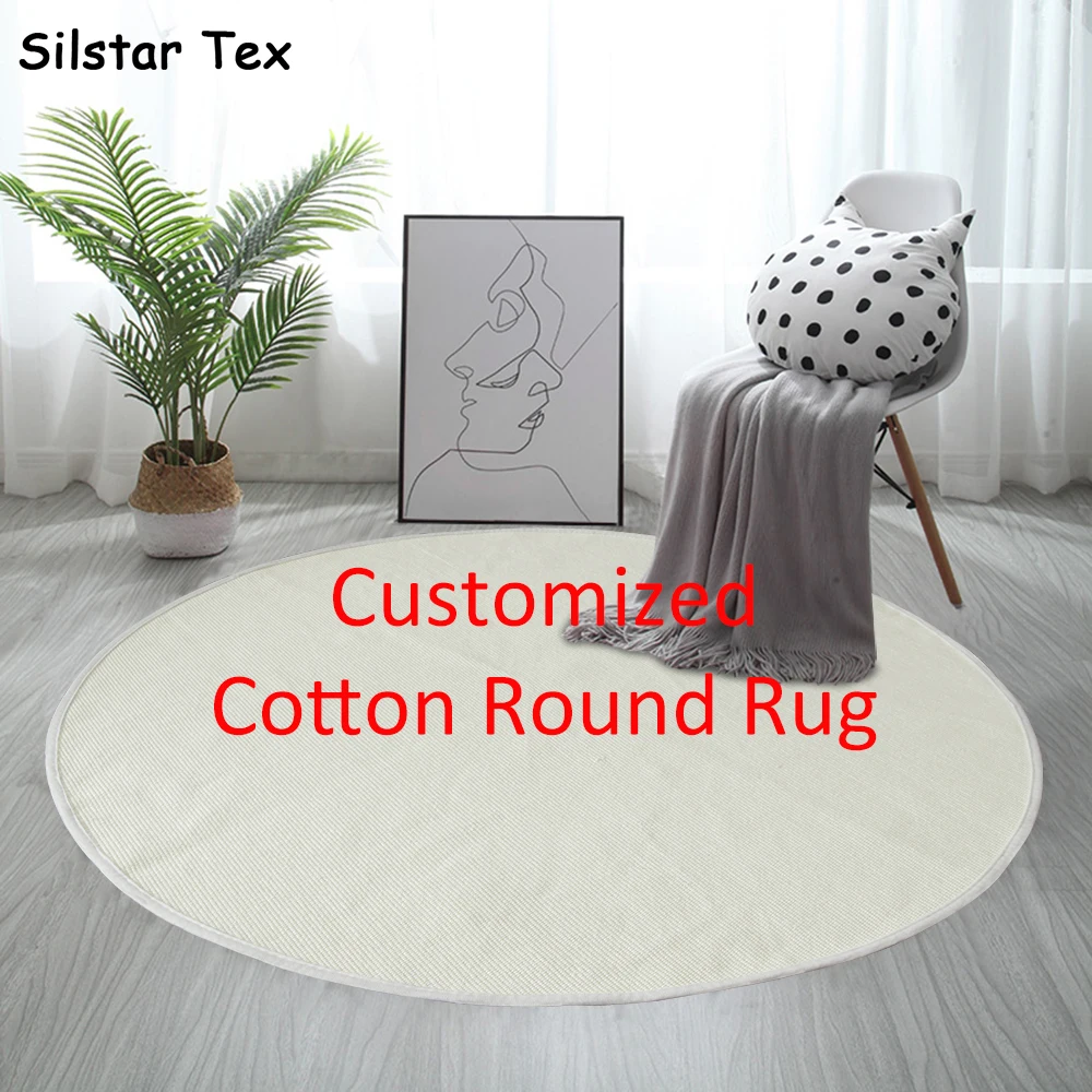 Хлопковый круглый коврик Silstar Tex утолщенный Коврик для йоги диаметром 90 см с