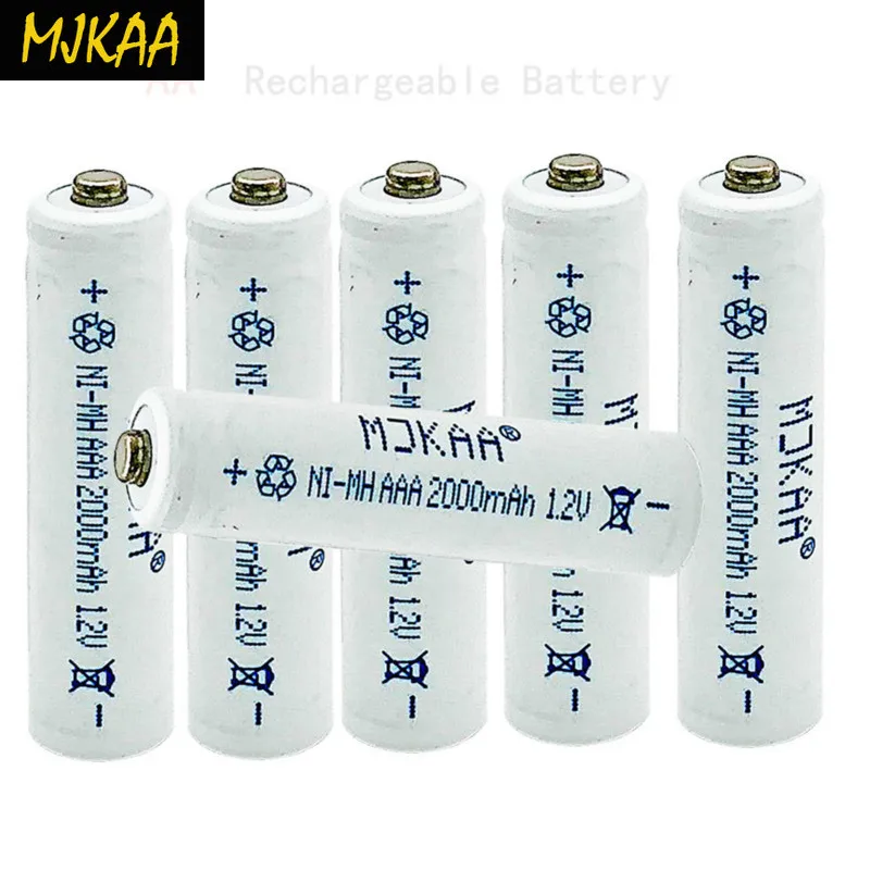 Аккумулятор MJKAA NIMH AAA 2000mAH 1 2 V 3A перезаряжаемый 1000 круг для фонарика камеры