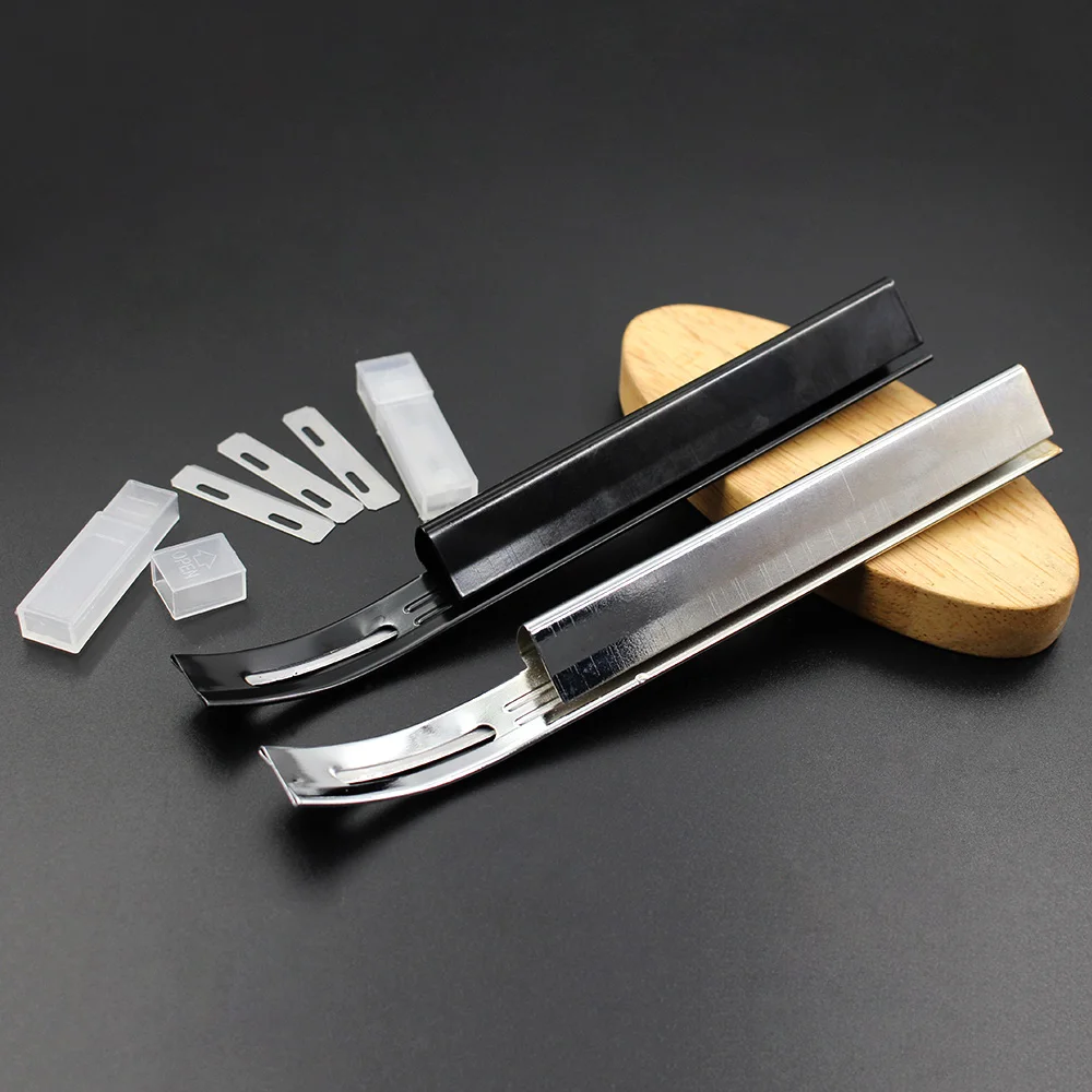 Leather Skiving Knife Leather Cutting Knife Leather Tool Leather Working Tools Leather Cutting Tool Cutting Knife Craft Cutting Tool Art Knife Craft Cutting Blade Stainless Steel Leather Skiving Knife DIY Leather Craft Safety Cutting Knife