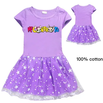 

cotton Cute me contro te Cat Cartoon children kids clothing Toddler Baby Girls Princess casual Dress Party Kids Tulle Tutu Dress