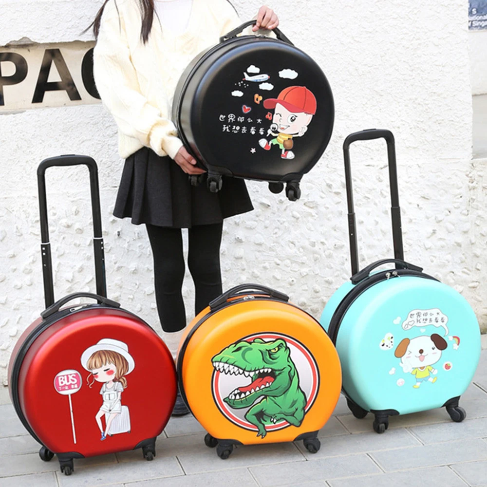 Maleta pequeña con ruedas para niños y niñas, Maleta pequeña redonda de Maleta viaje con diseño de dibujos animados, Maleta escolar con 4 ruedas|trolley luggage|luggage trolley trolley - AliExpress