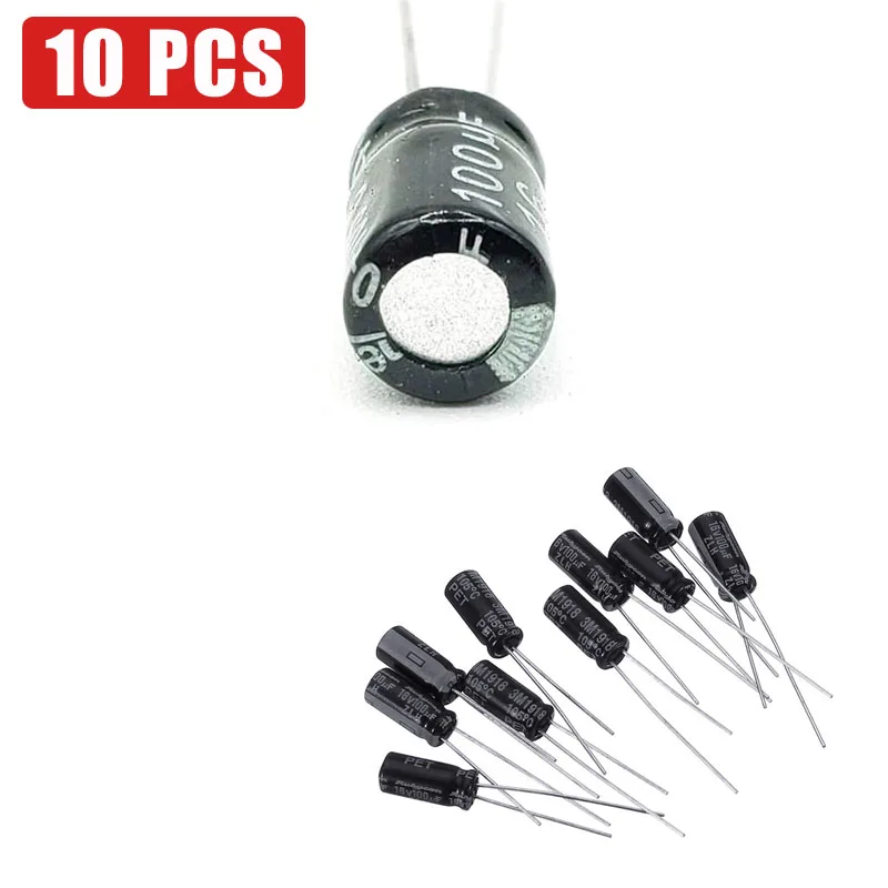 

10 PCS 16V 100UF Capacitor 16ZLH100MEFC5X11 for Brushless ESC RC FPV Racing Drone