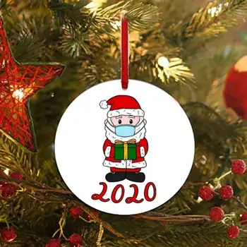

2020 Quarantine Christmas Cute Cartoons Santa Claus with Gift Now Year Navidad Christmas Tree Personalized Hanging Ornaments