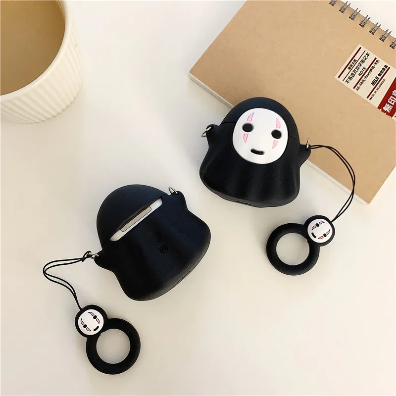 Для Apple AirPods Безликий человек чехол 3D Милый Kawaii аниме мультфильм нет лица человек беспроводные наушники защитный чехол для Airpods 2