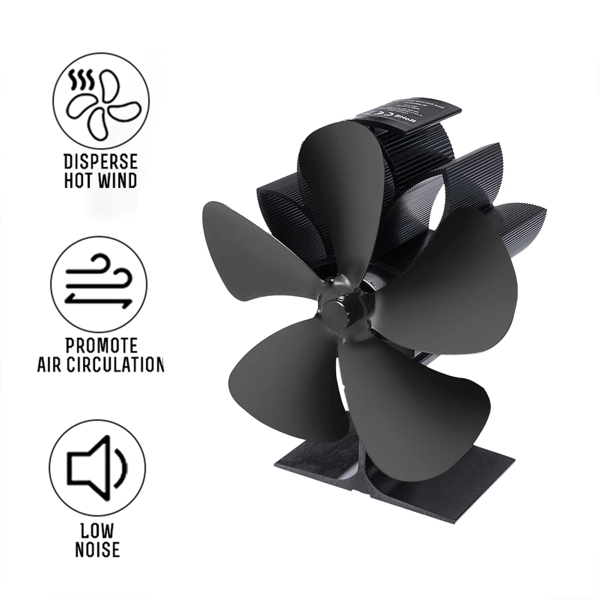 Winter Fireplace Fan 5 Blades Heat Powered Stove Fan Log Wood Burner Ecofan Quiet Home Fireplace Fan Efficient Heat Distribution