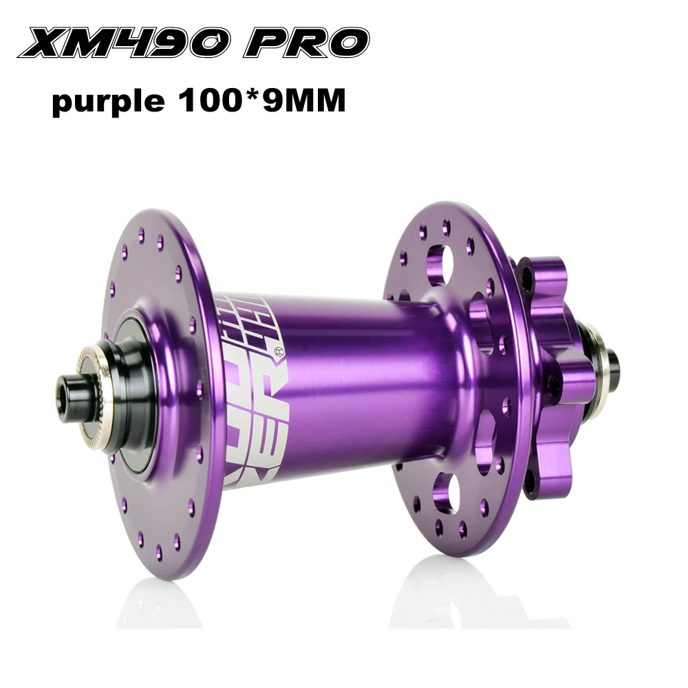 Koozer XM490 PRO 32H велосипед Красочные ступицы 4 подшипника MTB дисковые тормозные ступицы горный велосипед ступица задняя 10*135 мм QR 100*15 12*142 мм через - Цвет: purple 100x9mm