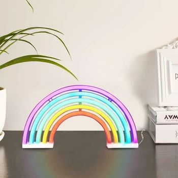 

Rainbow Night Light LED Neon Night Lights Birthday Party Living Room Party Wall Decor for Girls Bedroom Lamp Kids Gift Toy