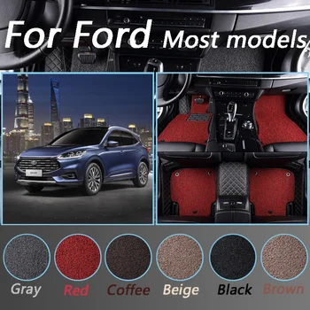 

Double layer Car Floor Mats For Ford xplorer mondeo fiesta c-max Mustang ecosport Everest s-max edge Tourneo Custom Made