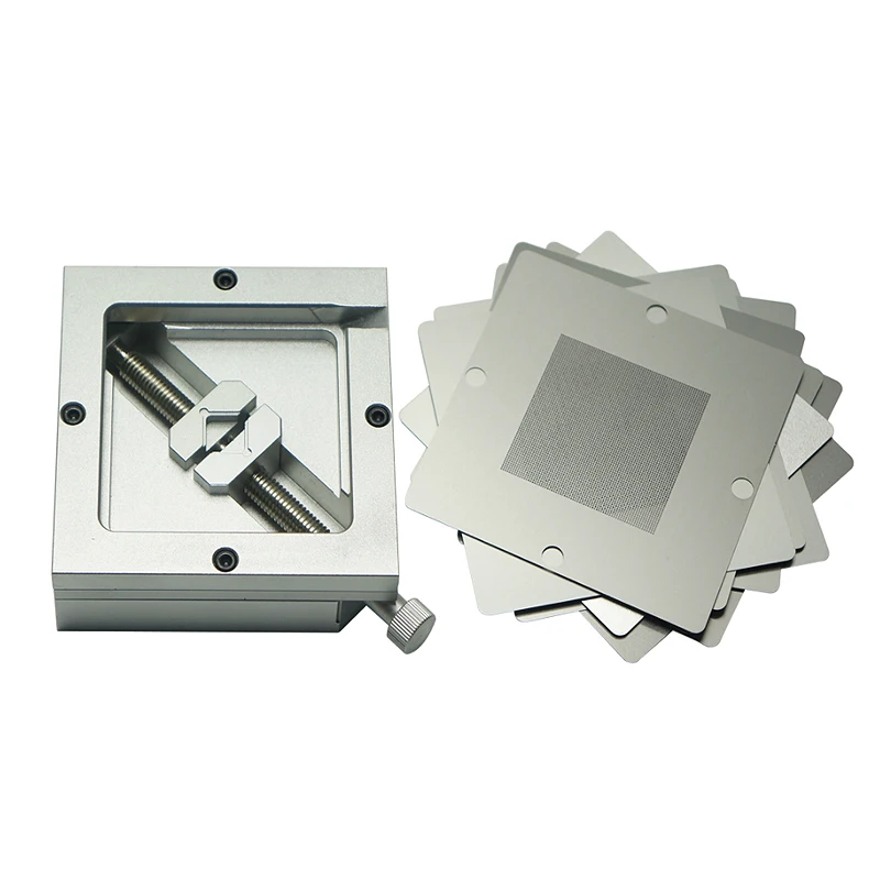 BGA Reballing Station Fixture Jig Universal Stencil Kit 10PCS 90*90mm