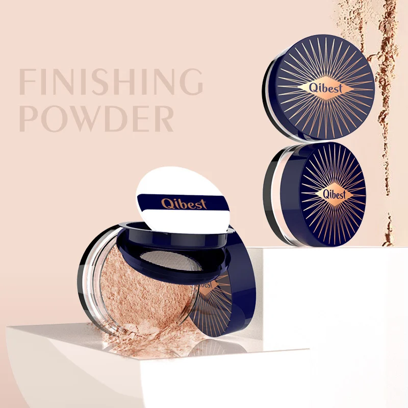 

QIBEST Brand Makeup Powder 5 Colors Loose Powder Face Makeup Concealer Waterproof Loose Powder Brighten Skin Finish Powder TSLM1