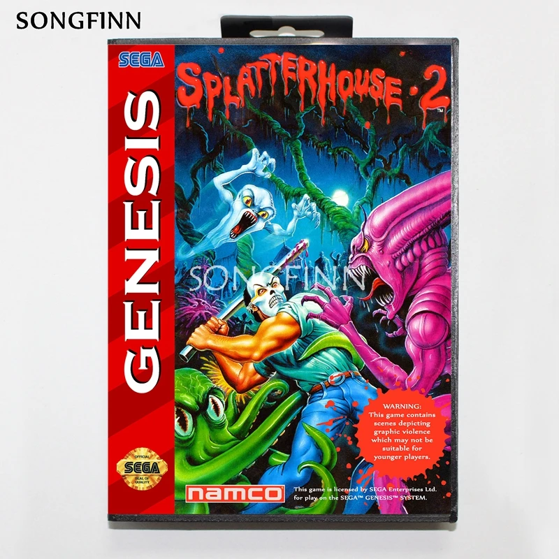 16 бит MD карта памяти с коробкой для sega Mega Drive для Genesis Megadrive-spplatter House 2 US