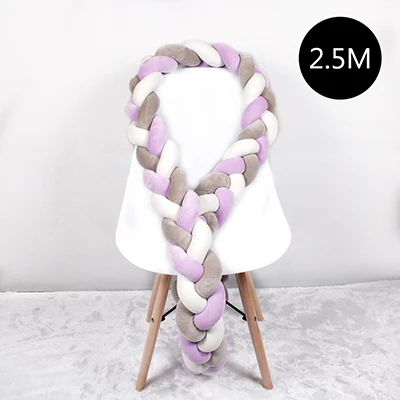 2.5M 3M Length Knot Newborn Bumper Long Knotted Braid Pillow Baby Bed Bumper in the Soft Crib Infant Room Decor - Цвет: As shows 2.5M