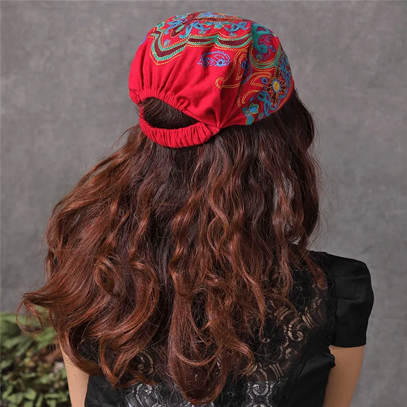 Enthic стиль женские банданы винтажная вышивка цветы женские шапки головной убор мексиканские женские модные хип хоп шляпы повязки N13