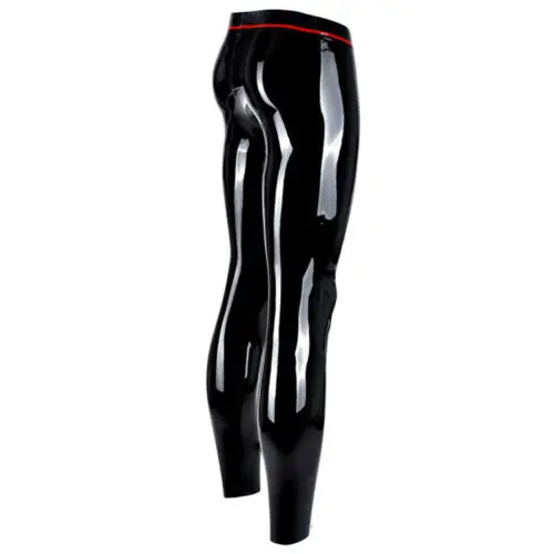 Latex Men Trousers trims Ring Holes Skinny latex leggings Men Leggings