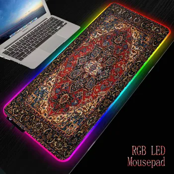 

ZSUXTC Persian Carpet Big LED RGB Lighting Gaming Mousepad XL Gamer Mat Mouse Pad Cs Go Beast for PC Computer