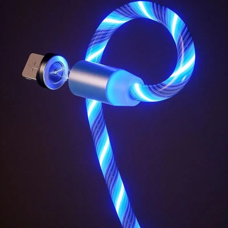 Магнитный светодиодный кабель Micro USB для зарядки мобильного телефона type-c, зарядная Зарядка для iPhone, магнитное зарядное устройство usb type C