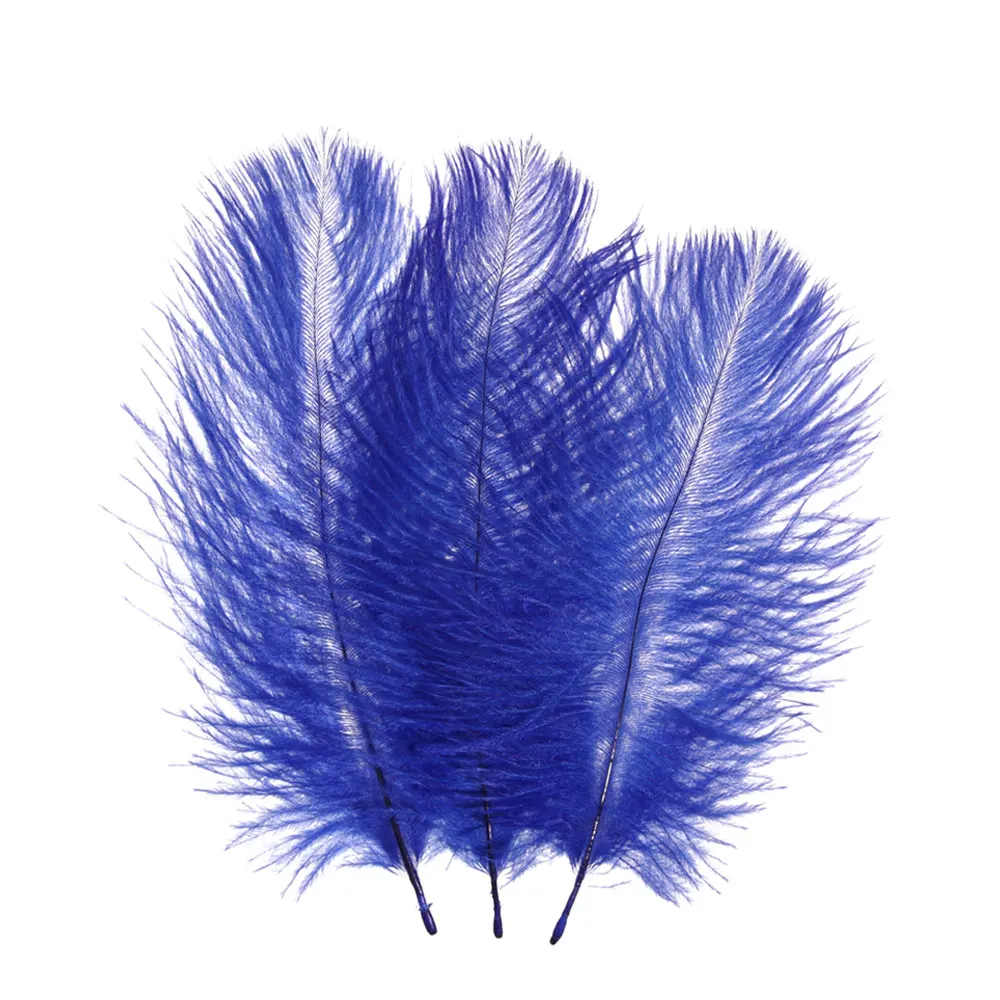 10Pcs/Pack Romantic Beautiful Elegant White 15-35cm Ostrich Feathers Wedding Party Supplies Carnival Dancer Decoration Crafts - Цвет: royal blue