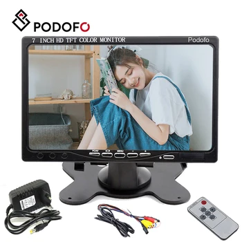 

Podofo Computer & TV Display CCTV Security Surveillance 7" LCD Screen Car Rear View Monitor , HDMI / VGA / Video / Audio DC 12V