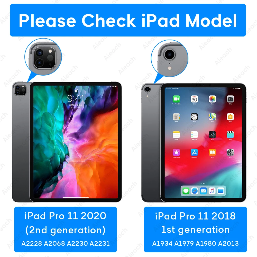 Чехол Funda для iPad Pro 11 2018 2020 чехол с держателем карандашей умный из искусственной