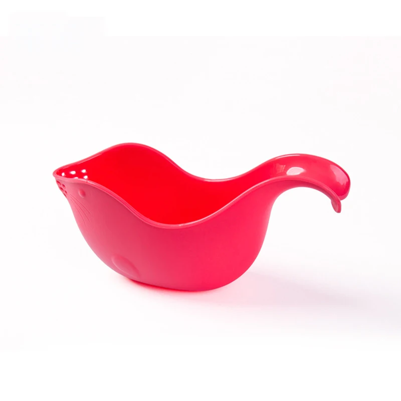 Red Qshare Cartoon Sea Lion Baby Shower Cap Shampoo Cup Bath Cap Children Shower Spoons Infant Washing Hair Kids Bath Tool - Цвет: Red