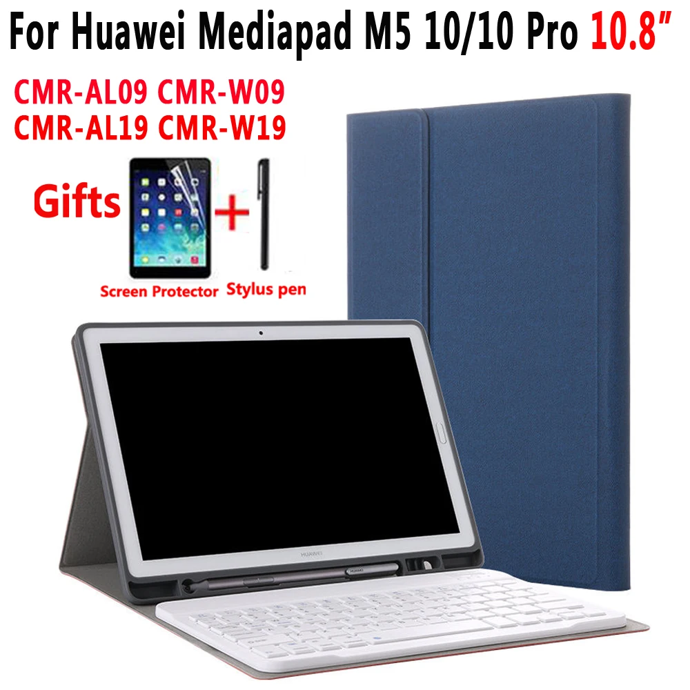 Detach Wireless Bluetooth Keyboard Pencil Holder Case for Huawei Mediapad M5 10 Pro 10.8 with Scree