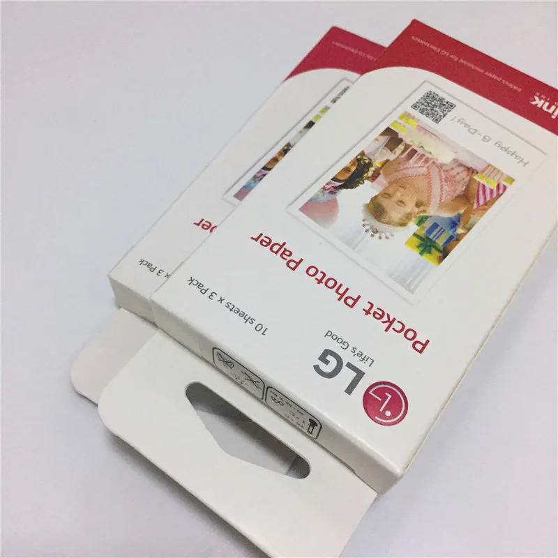 Original sales 30 60 sheets photographic Zink PS2203 Smart Mobile Printer for LG PD269 PD251 PD261 PD233 PD239 photo Papers printing polycarbonate