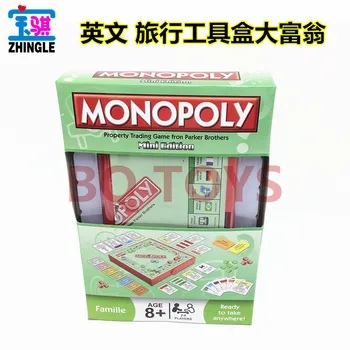 

English card travel game chess toy 2-6 English version foldable tool box Monopoly card game