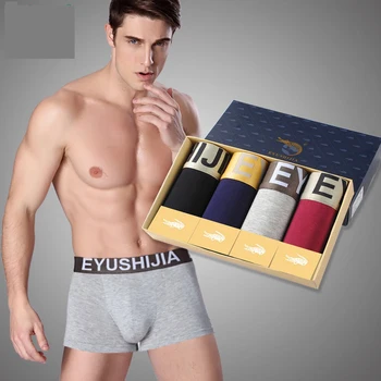 

трусы мужски 4Pcs/Lot Men'S Underwear Boxers Cartoon Polyester U-Convex Belt Soft Modal Underwear Colorful Quality Panties Boxer