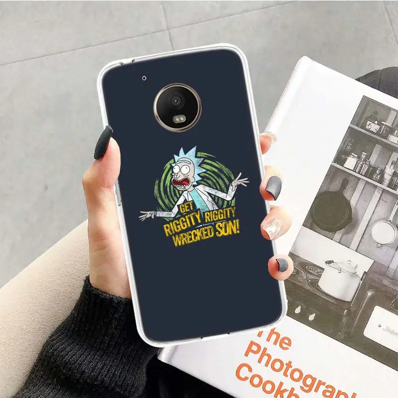 Чехол Рик и Морти для Motorola Moto G7 G6 G5S G5 E4 Plus G4 E5 Play X4 power TPU с рисунком на заказ