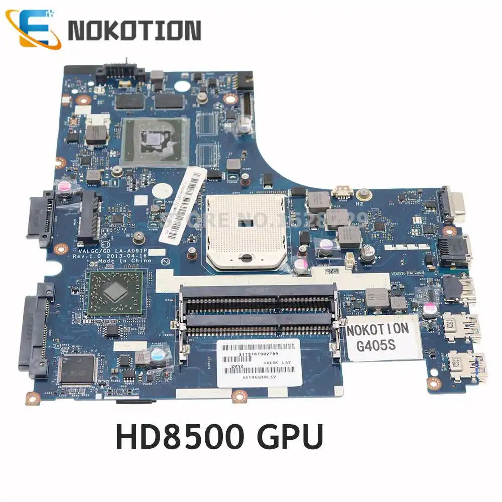 NOKOTION VALGC_GD LA-A091P MAIN BOARD For Lenovo IdeaPad G405S 14 inch Laptop Motherboard Socket FS1 HD8500 GPU | Компьютеры и офис