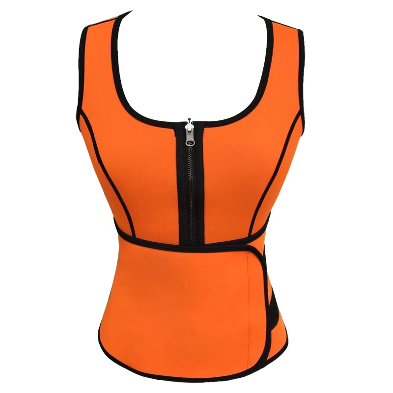 2020 New Ladies Latex Body Tops Women's Orange Pink Blue Neoprene 5XL XL Sleeveless Zipper
