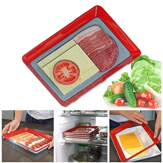

4pcs Creative Food Preservation Tray Keeping Fresh Spacer Organizer Food Preservate Refrigerator Food Storage Container