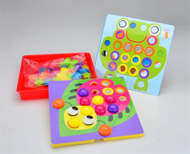 3D игрушки Дети композитная картина головоломка креативная мозаика гриб набор для ногтей развивающие игрушки кнопочное Искусство Детские игрушки подарок на день рождения