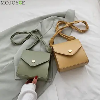 

Fashion PU Leather Crossbody Bag Women Solid Color Square Flap Shoulder Handbag Popular Simple Female Daily Bag