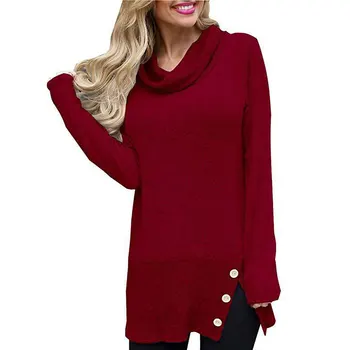 

2019 Autumn And Winter Explosions Large Size Hood Pile Pile Collar Ladies Long Sleeve Long Slit