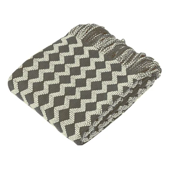 

Lightweight Acrylic Knitted Home Office Travel Warm With Tassels Rectangle Soft Cozy Throw Blanket Machine Washable Couch Sofa
