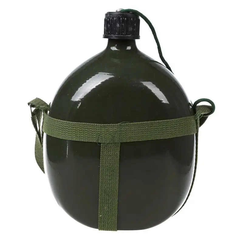 Пешие прогулки 2.5L емкость Военная столовая чайник армейский зеленый с плечевым ремнем