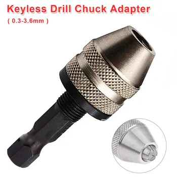 

Mini Shaft Chuck 0.3-3.6mm Keyless Drill Chuck Conversion Tool Adapter Chuck Hex Shank for Electric Grinder/ Engraving Machine