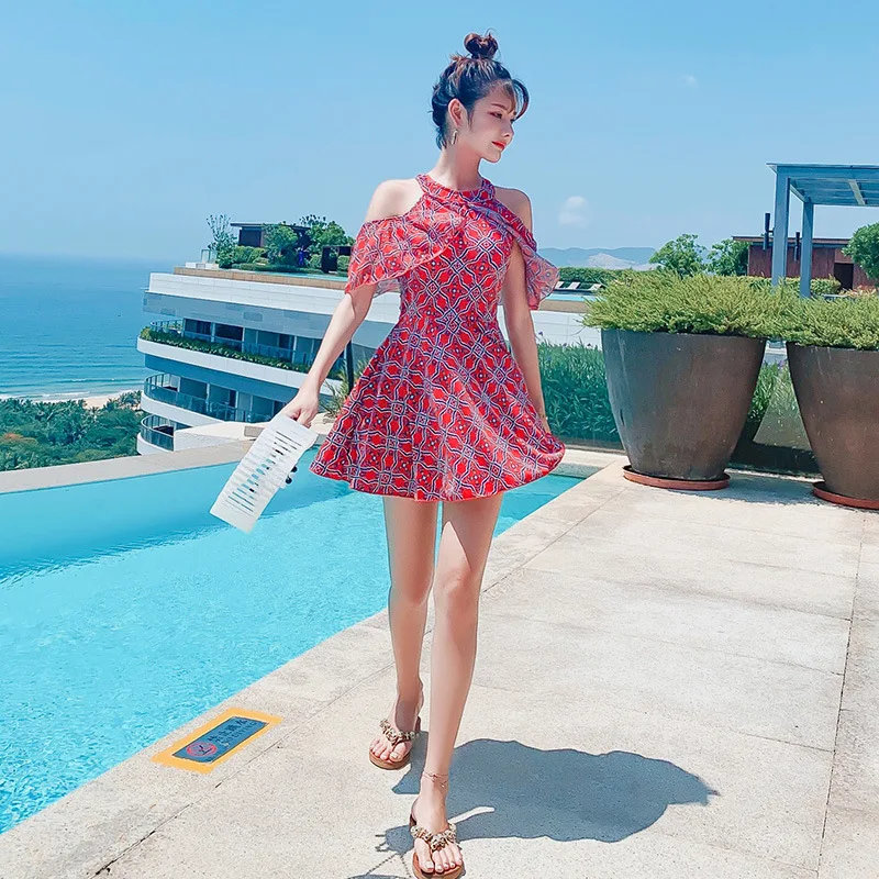 

Indoor Swimsuit Bikinis For Women One Piece Rash Guards Mayo Girl Swimwear Fairy Fan 2020 New Block Sexy Big Yards Animal