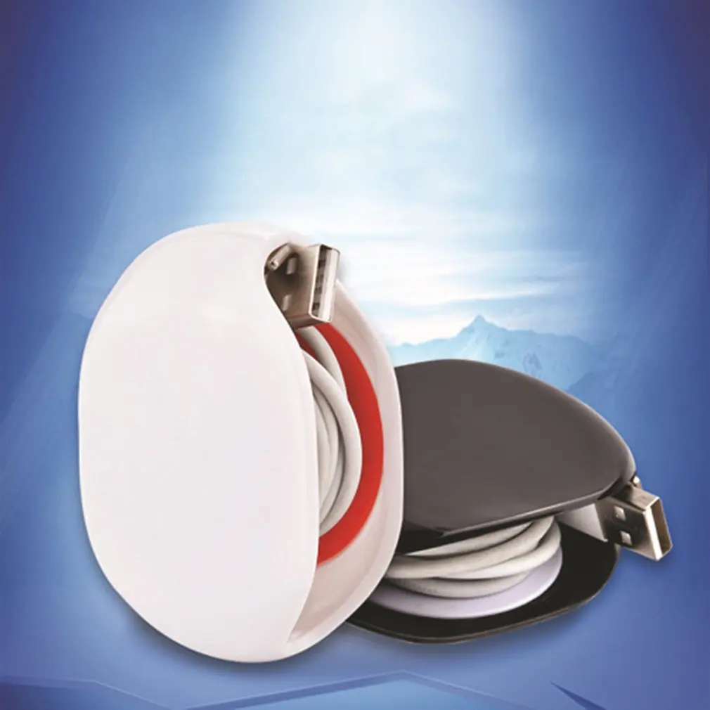 Hot Automatic Take-Up Winder Mobile Phone Headset Data Cable Charging Line Storage Box Professional