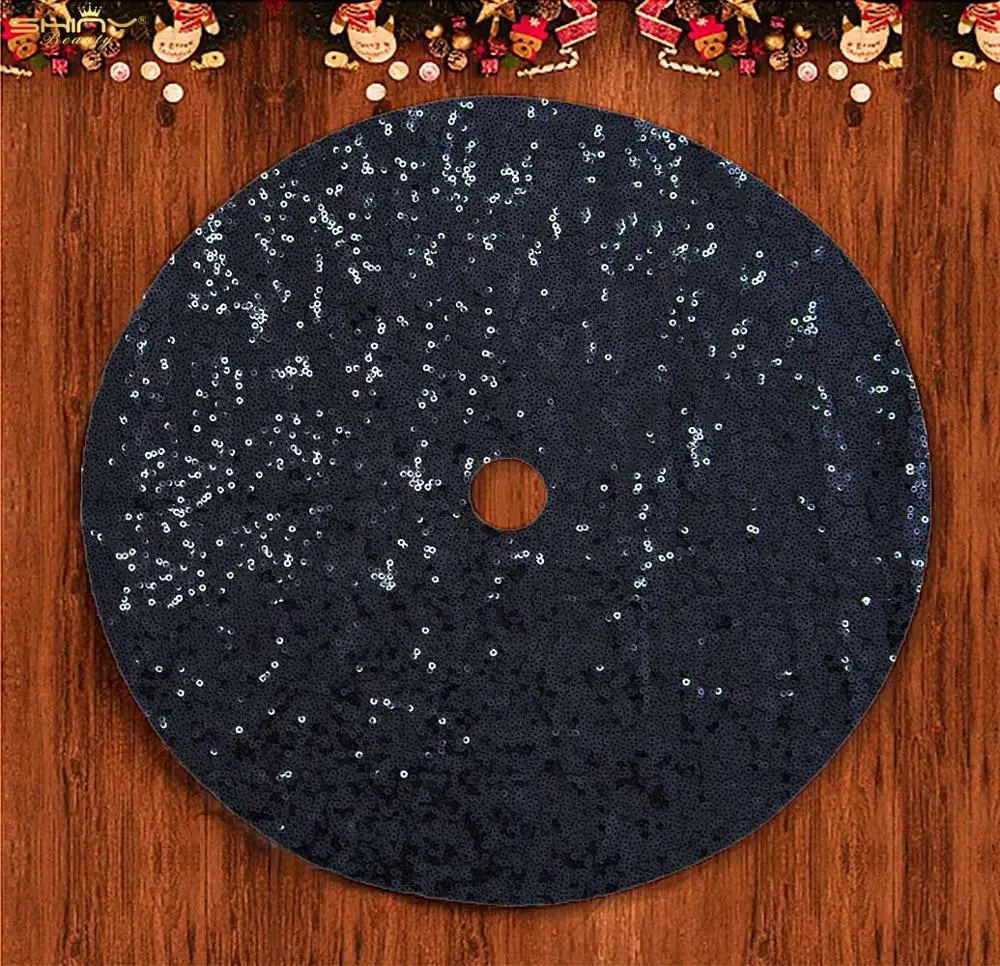 Midnight Blue Kристмастре юбка белый 48-дюймовый Роскошный блеск белье на Рождество для отдыха и вечеринок, украшения для дома и улицы дерево Skirts-M1019 - Цвет: Midnight Blue
