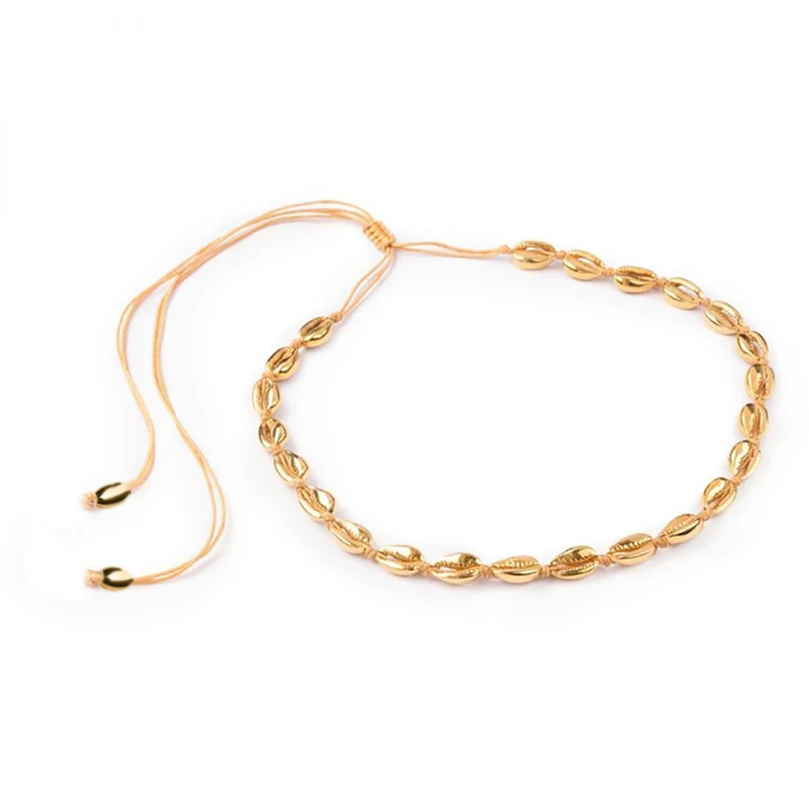 AliExpress в богемном стиле boho smal puka shell колье ожерелье для женщин vsco девушка чокер - Окраска металла: small shell necklace